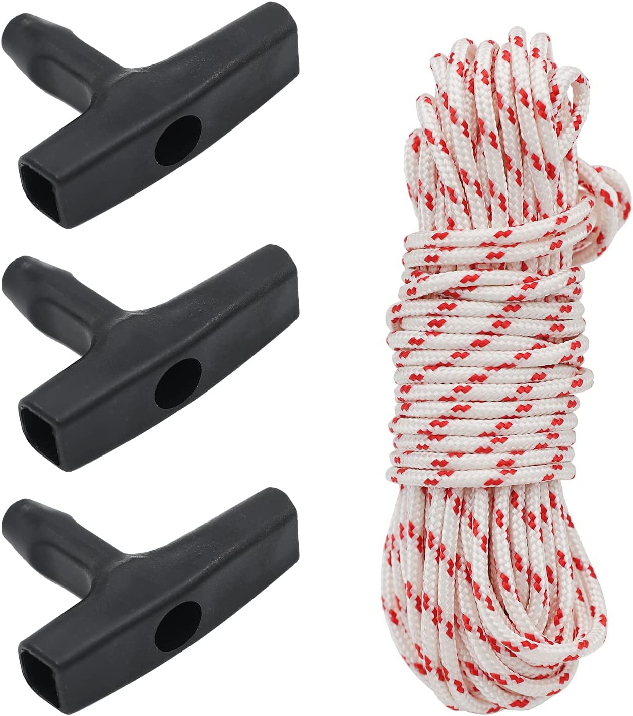 3 Pieces Starter Handle with Recoil Starter Rope 10-Meter, 3.0Mm Diameter Pull C