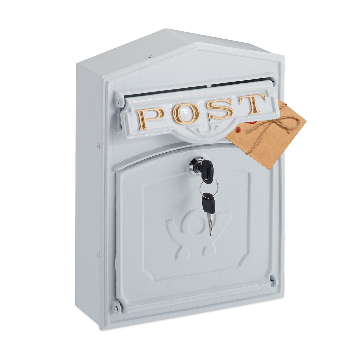 Cassetta Della Posta Moderna Con Portagiornali - Acciaio Nero 37x37x11 Cm, Chiusura A Chiave - Foto 5