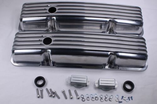 Chevy Aluminum Tall Finned Valve Cover+Breather & PCV Kit W/Gasket 350 Nostalgic - Bild 3 von 10