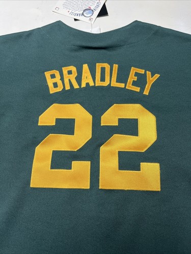 Nueva con etiquetas Majestic Oakland Athletics Milton Bradley #22 Jersey Juvenil Talla Grande EE. UU. - Imagen 11 de 14