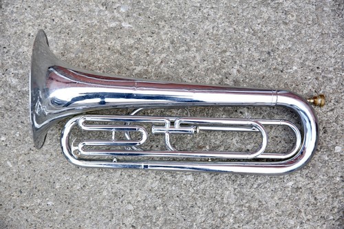 Vintage Getzen Baritone Bugle Single Valve Trumpet Horn antique instrument parts - Picture 6 of 17