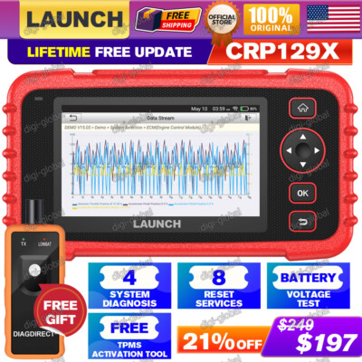 2023 Launch CRP129X OBD2 Car Scanner Engine ABS SRS SAS TPMS EPB Diagnostic Tool