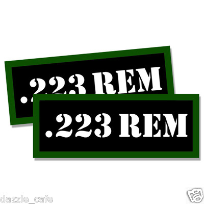 223 REM Ammo Can 2x Labels Ammunition Case stickers decals 2 pack 3'' x 1.15'' 