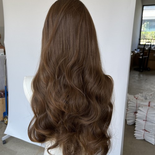 HD T Lace Front Wig Layered Long Wavy Synthetic Hair Women Light brown - Picture 4 of 8