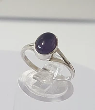 Gorgeous Sparkling Real Amethyst Stone Ring 925 Silver Size O~O1/2 #315458