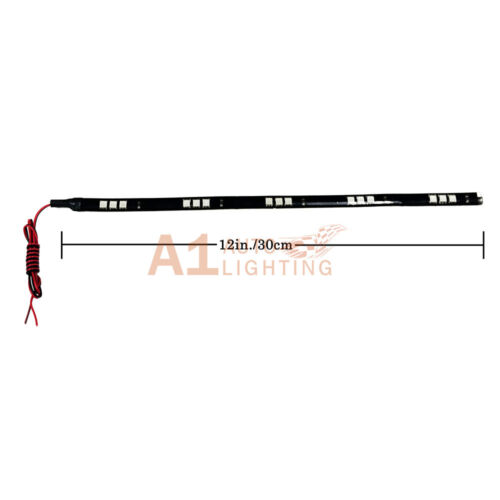 4x NEW Waterproof 30cm/12" LED Strips 15-SMD 5050 Interior Footwell Dash Light - Picture 3 of 8