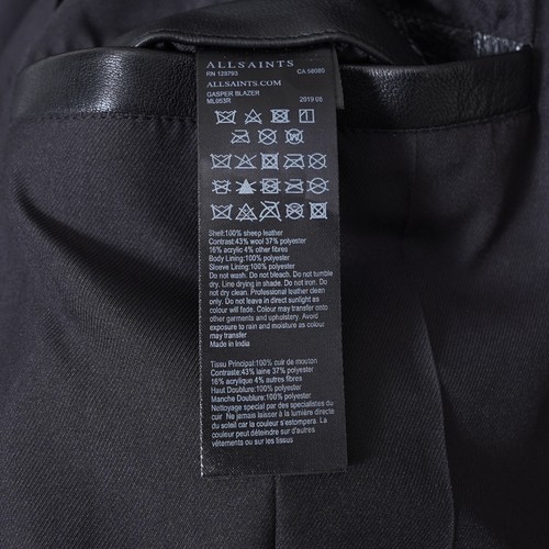 ALL SAINTS Blazer Leather Jacket XXL Mens Black Celebrity GASPAR like survey 2XL - Picture 6 of 21