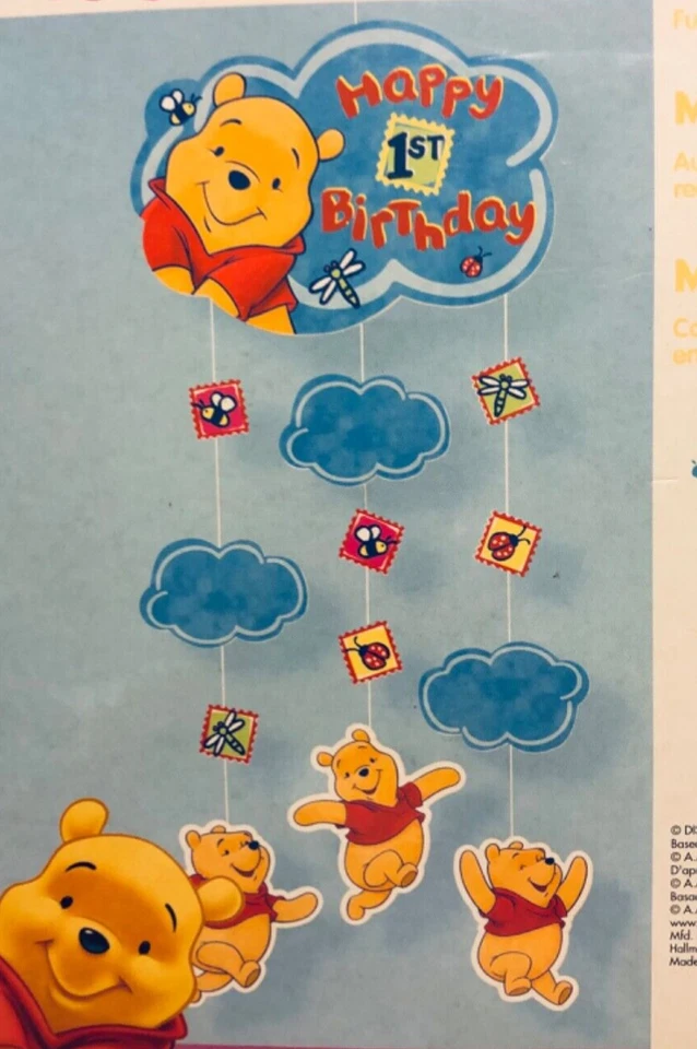 Hallmark Winnie the Pooh 1er Cumpleaños Colgante Banner 9.5" Foto 2 de 3
