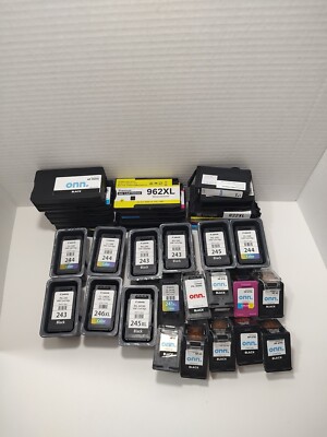  Assorted Lot Ink Cartridges Empty For Refil (35ea) Canon, Onn, Most Virgin