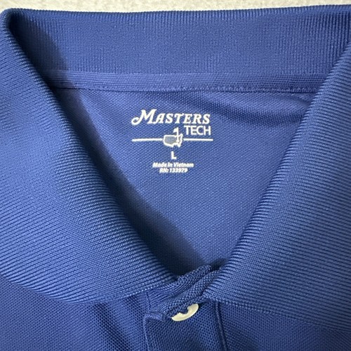 Masters Tech Golf Polo Blue Short Sleeve Basic Men's L Augusta National Golfing - Picture 2 of 10