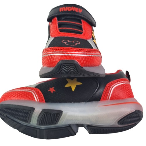 MICKEY Boys Light-Up Shoes Sneakers Toddlers Size 9 (17 Cm) New color Red Black - Picture 15 of 23
