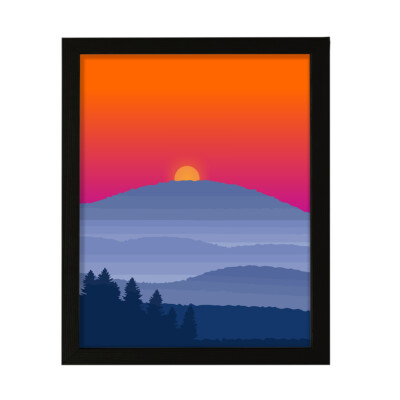 Designs ByLITA Blue Ridge Mountain Sunset, Wall Print Art