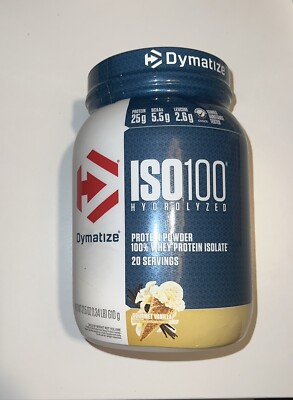 Dymatize ISO100 ISO-100 25g 1.4lb Hydrolyzed Whey Isolate 20 Servings Vanilla