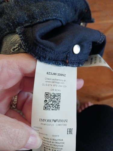 Emporio Armani Girls Jeans Size 14A #6Z3J90 2DONZ Blue Denim Armani Full Logo - Picture 13 of 15