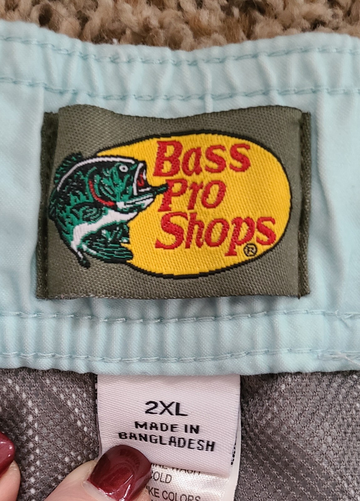Bass Pro Shop Men Mesh Lined Blue Swim Trunks Shorts … Gem