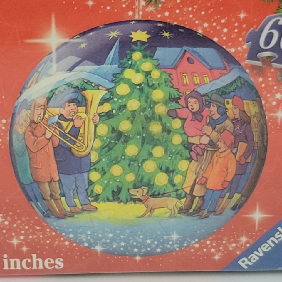 Nova Banda de Natal e Árvore Quebra-cabeça Bola Ornamento 3D Ravensburger 60 Peças, 3" 2011 - Imagem 2 de 4