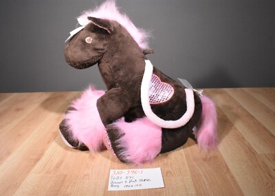 TOBY NYC Brown & Pink ''Take Me Everywhere'' Horse Bag Purse Plush(310-346-1)