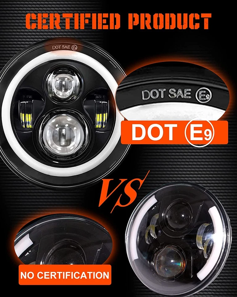 Faros LED redondos de 7"" de haz alto bajo Fit GMC C15 C25 C35 1975 1976 1977 1978 2 un. Foto 4 de 4