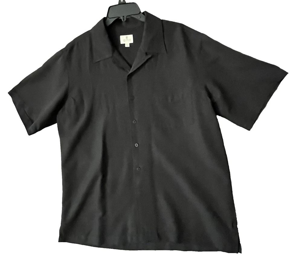 Solitude Hawaiian Men's Shirt Tropical Bliss  Embroidered Parrot  Black Size L - Image 3 of 4