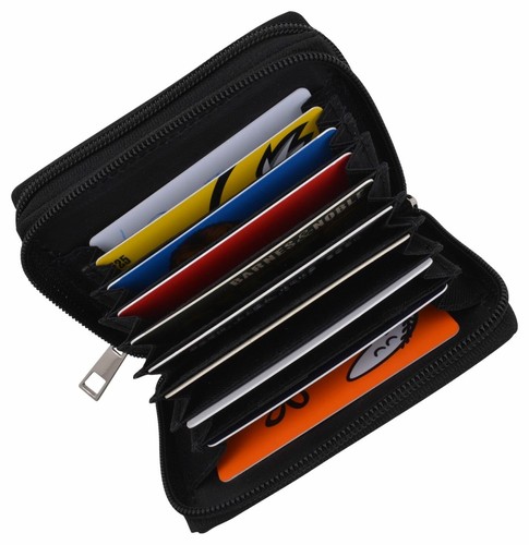 Marshal RFID Genuine Leather Credit card holder accordion Wallet, Black - Picture 8 of 13