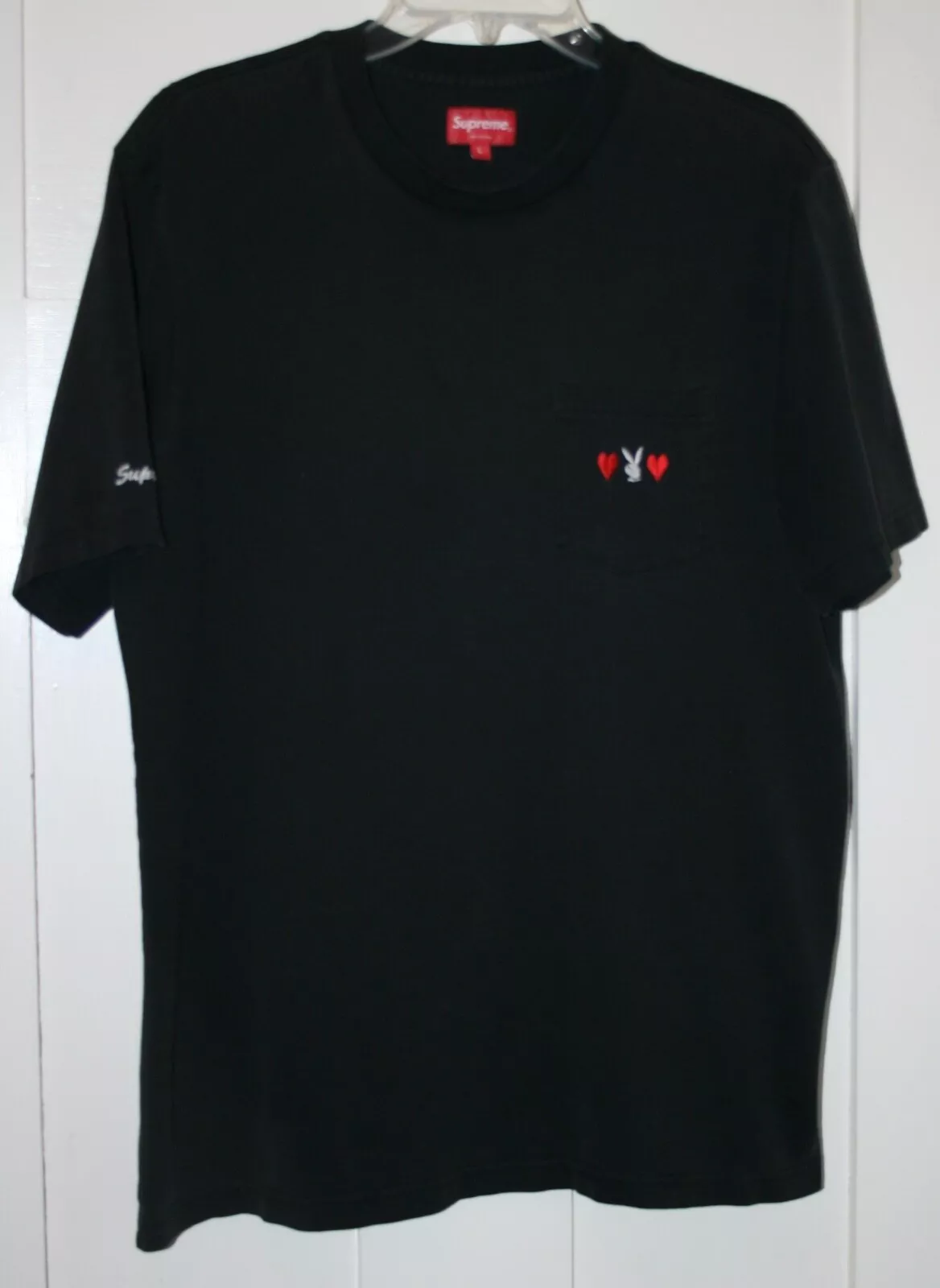 T shirt homme Supreme Playboy manches courtes poche noir taille L