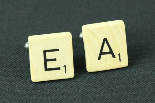 Scrabble Manschettenknöpfe ABC Initialen Miniblings H+ WUNSCHBUCHSTABEN - Bild 3 von 4