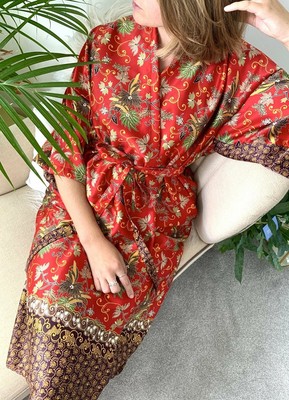 red kimono robe