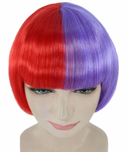Adult Women Two Tone Bob Wig | Red and Purple Cosplay Wig HW-3265 - Bild 6 von 8