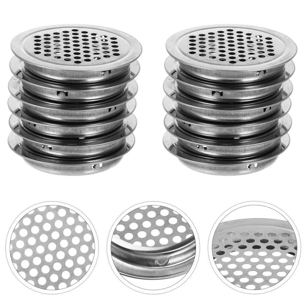 15 Pcs Cabinet Vent Stainless Steel Air Vents Flat Metal Cabinets Round Air  Vent | eBay