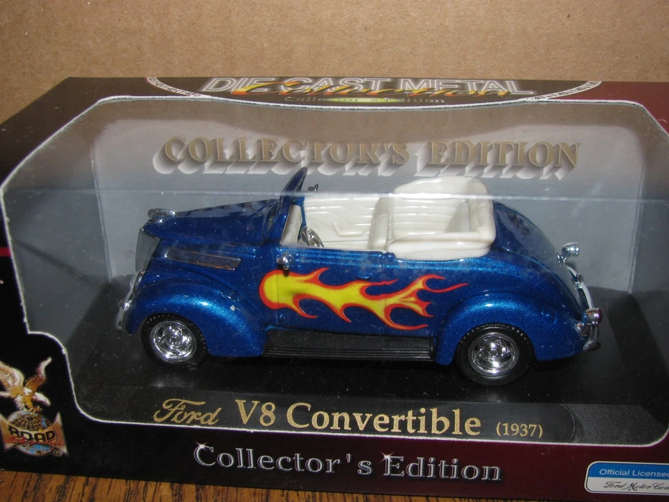 Ford 1937 Hot Rod V8 Convertible Car BLUE 1:43 Yat Ming Toy 94243A Hand Made New - Image 3 of 4