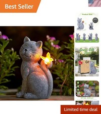 Charming Waterproof Solar Cat Statue - Perfect Outdoor Gift for Loved Ones