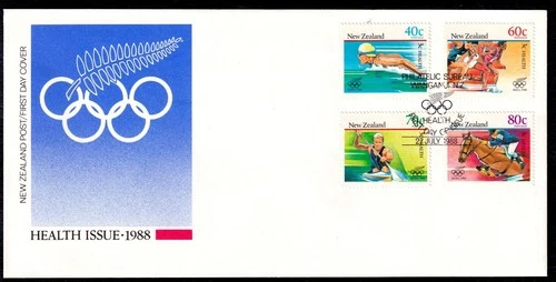 New Zealand 1988 Olympic Games - Health First Day Cover FDC SC B130-B133