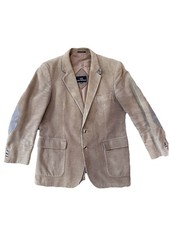 Cortefiel Vintage Tan Corduroy Blazer Elbow Patch Mens Size 40R EUC   