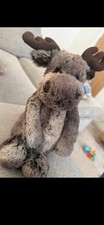 Jellycat bashful Marty moose  Grey Brown rare and retired