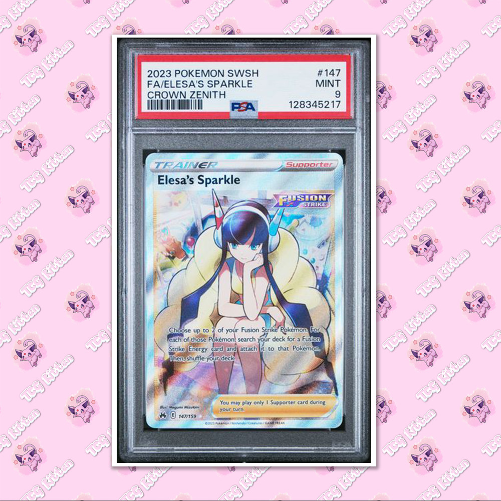 PSA 9 Elesa's Sparkle 147/159 Crown Zenith Full A rt Trainer TCGKITTEN