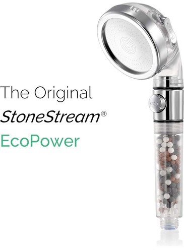 4-in1 StoneStream EcoPower Duschkopf erhöht Durchfluss - Reinigen Sie Ihr Wasser - Gebraucht* - Bild 3 von 20