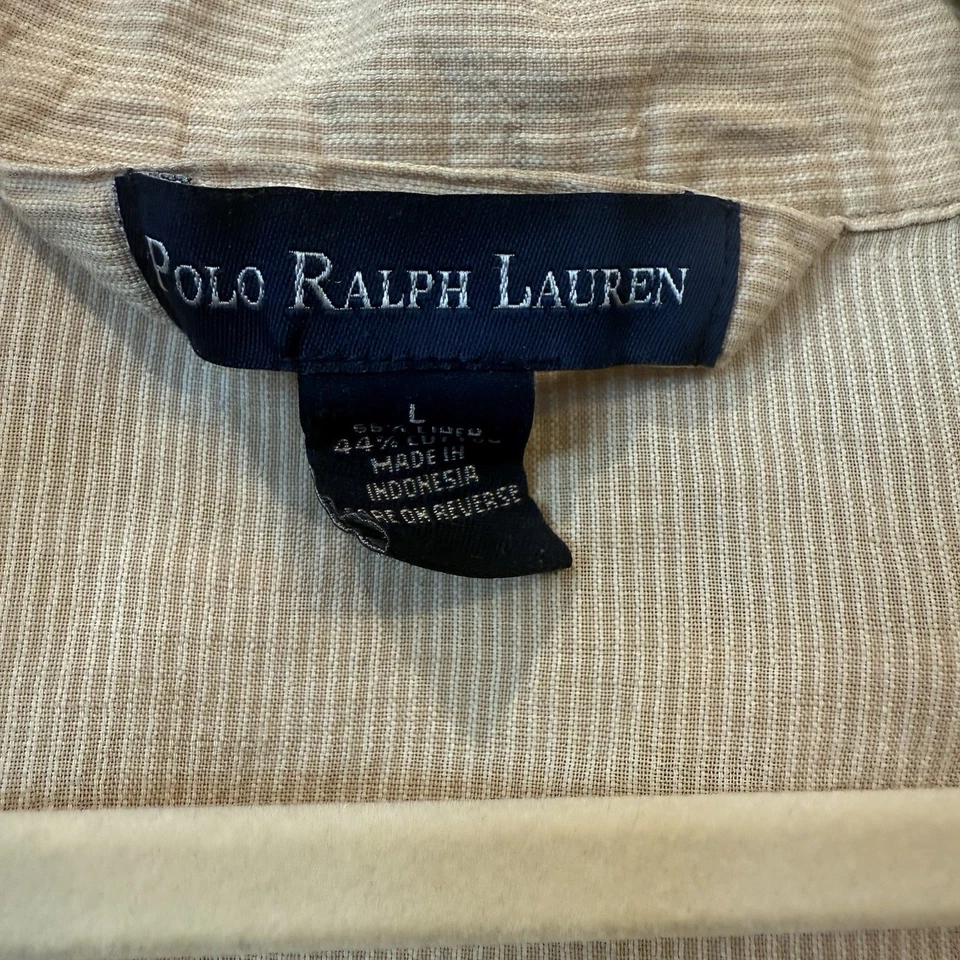 Polo Ralph Lauren Ropa de Dormir Tostado PJ Camisa Y Pantalones Talla L Para Hombres Pijama Lino Algodón Foto 3 de 4