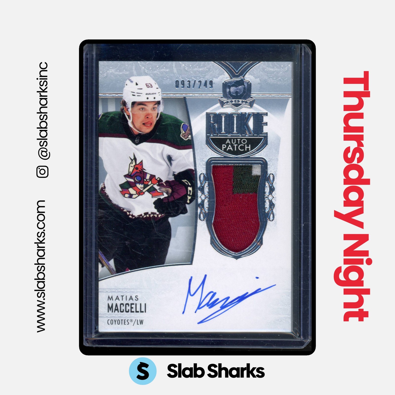 2022 UPPER DECK THE CUP #106 MATIAS MACCELLI ROOKIE PATCH AUTO RPA RC /249