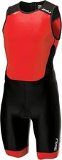 New 2XU Perform Rear Zip Trisuit Men MT4849d Black Red Triathlon Suit MEDIUM