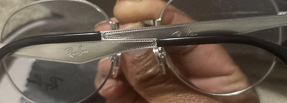 Gafas Ray-Ban RX6343 2595 marco de metal plateado 47 mm con lentes de demostración transparentes  Foto 2 de 4