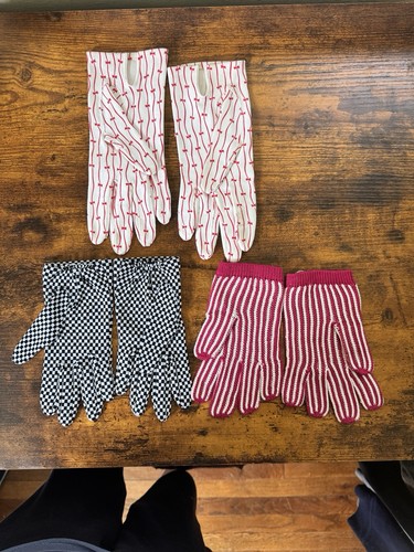 Vintage Ladies Gloves 3 Lot Fun Patterns..Stewarts...Unbranded3