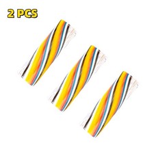 Filtro de puntas de vidrio para fumar tabaco espiral ondulado de 7 agujeros color caramelo 9*30 mm 2 piezas