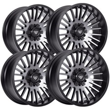 Set Of 4 Rock Forged Ff55 20x10 5x55x135 -19mm Blackmachined Wheels Rims Set Of 4 Rock Forged Ff55 20x10 5x55x135 -19mm Blackmachined Wheels Rims