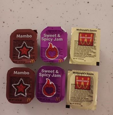 Limited Edition McDonald's Sauce- 2 each Mambo, Sweet n Spicy Jam & Savory Chili
