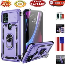 Lavender Military-Grade Drop Protection Phone Case with Camera Cover  Ring K...