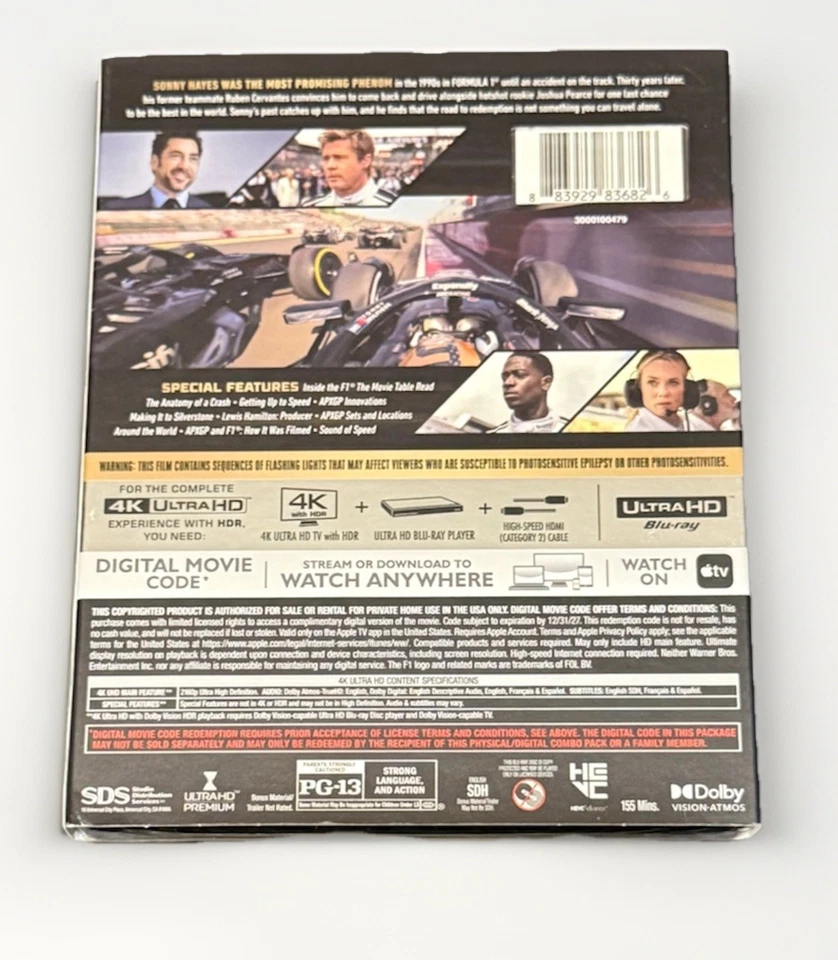 F1 4K UHD + Digital Code Slipcover NEW - Image 2 of 2