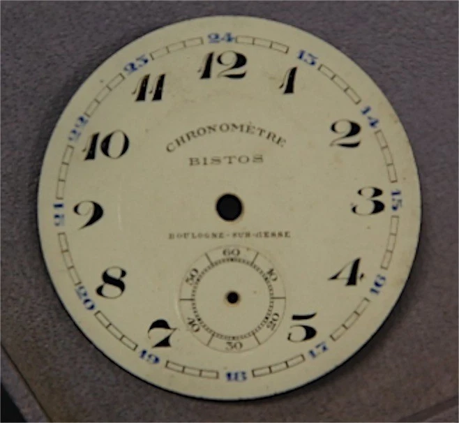 Cadran Fond de Montre à Gousset Email Emaillé Ancien Chronomètre Boullogne 3 - Photo 1/1