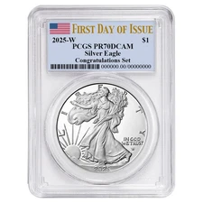 2025-W Proof $1 American Silver Eagle Congratulations Set PCGS PR70DCAM FDOI