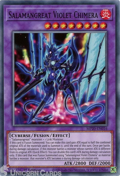 MP20-EN016 Salamangreat Violet Chimera Common 1st Edition Mint Yu-Gi-Oh! Card