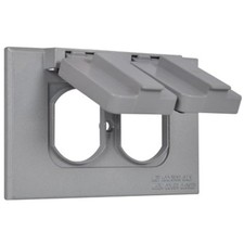 Sealproof 1-Gang Duplex Horizontal Weatherproof Outlet Cover, 1 Gang, Gray